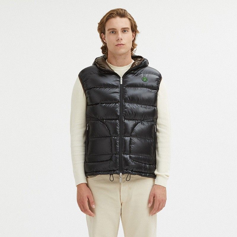 Black Nylon Men Reversible Vest