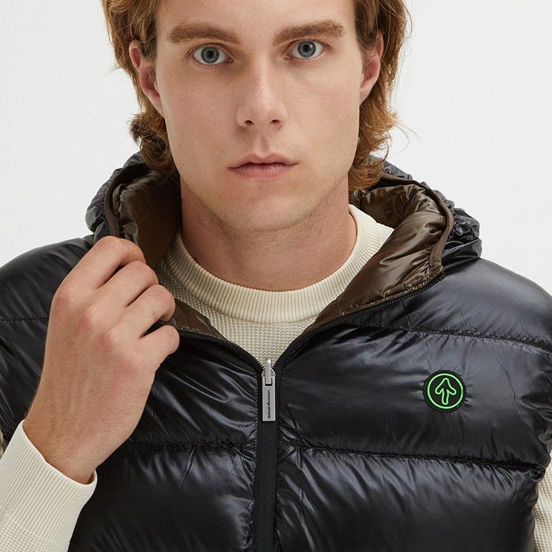Black Nylon Men Reversible Vest