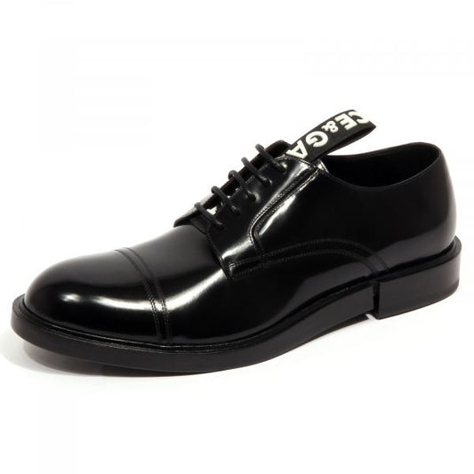 Black Calfskin Men Derby Shoe