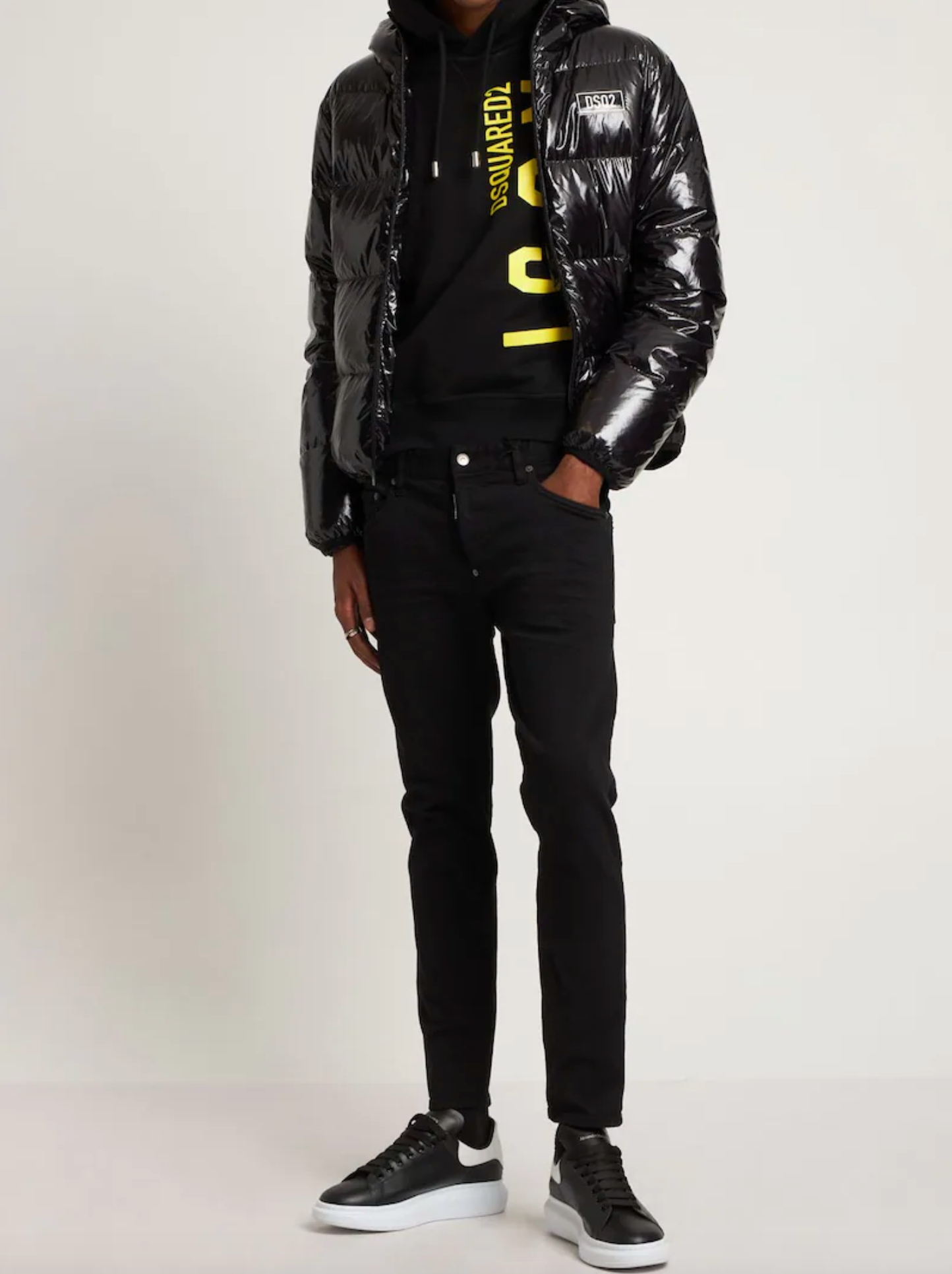 Black Nylon Men Bomber Jacket