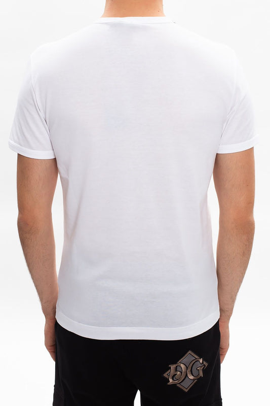 White Cotton Men's T-Shirt