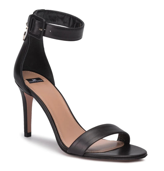 "Black Calfskin Women Sandal"