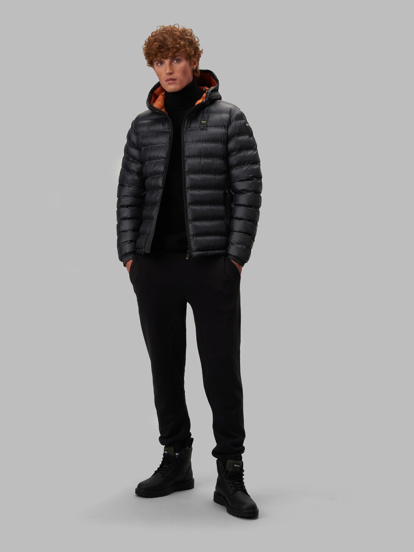 Black Nylon Men Jacket