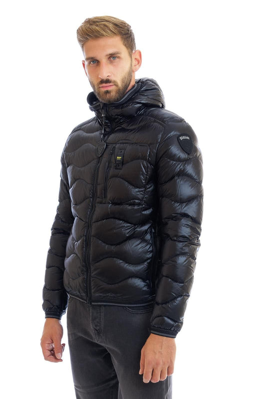 Black Nylon Men Jacket