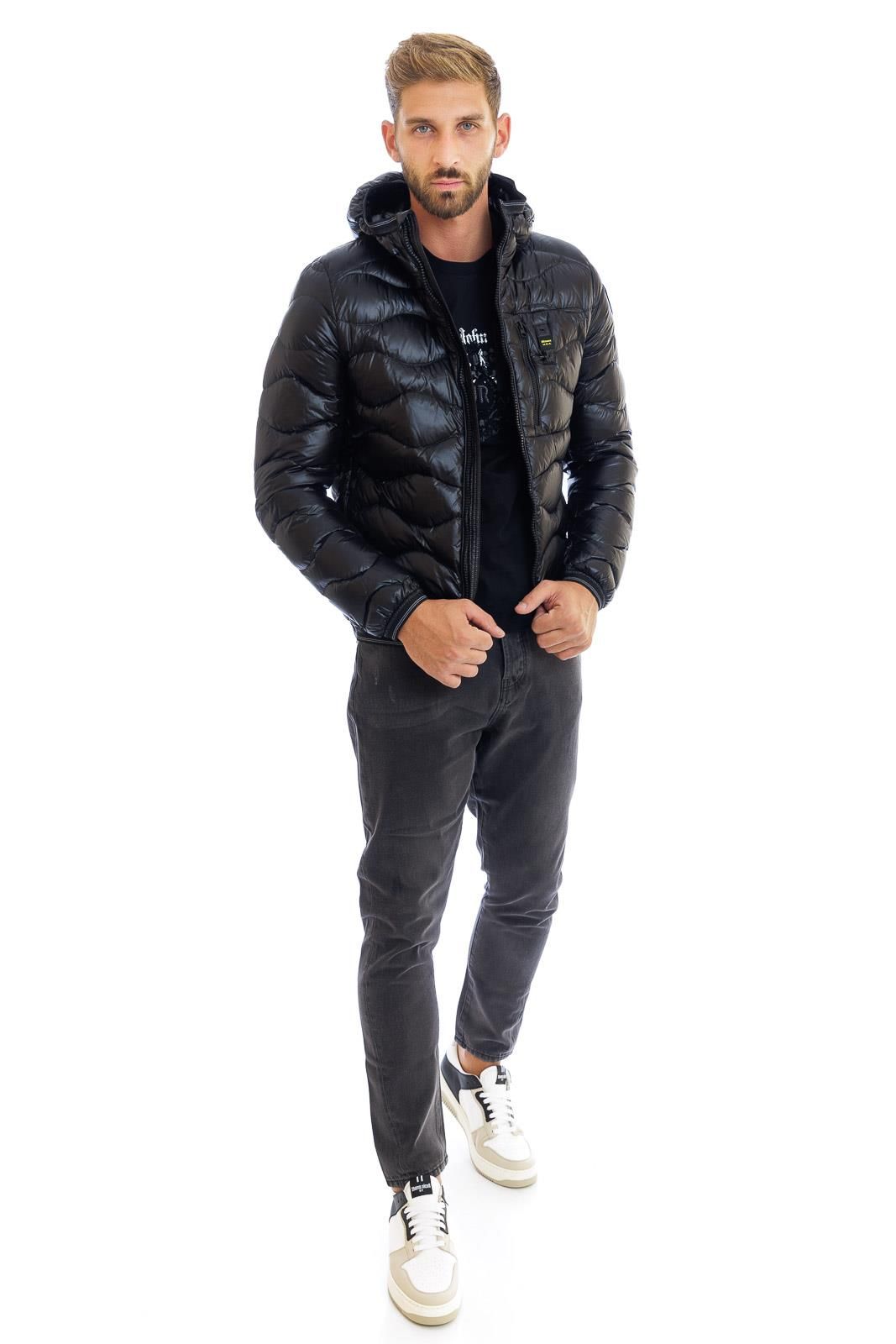Black Nylon Men Jacket