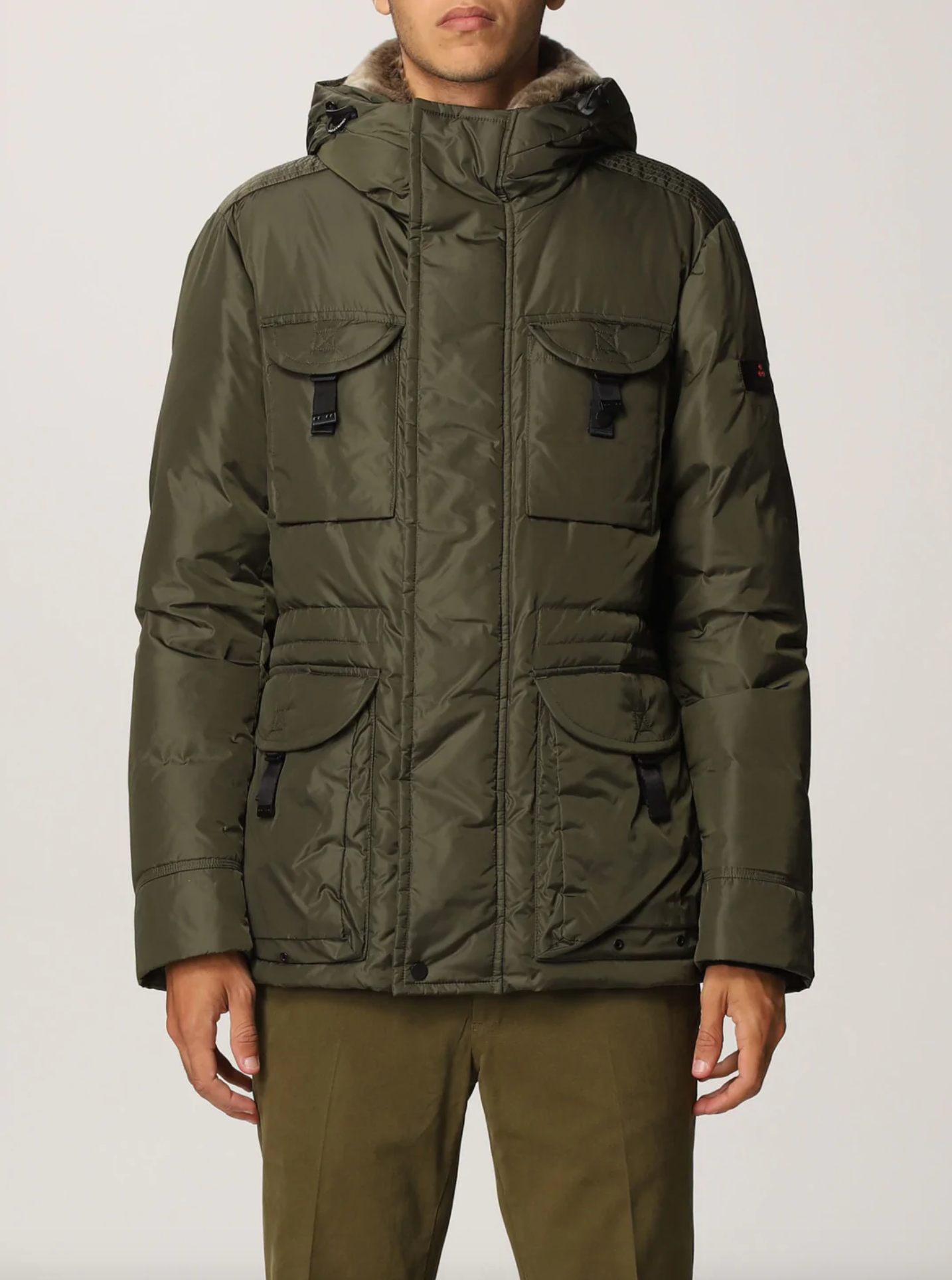 Green Polyester Men Jacket