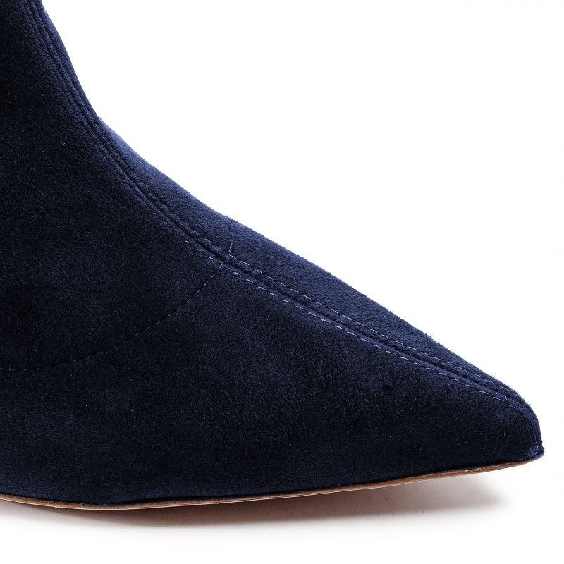 Blue Calfskin Women Boot