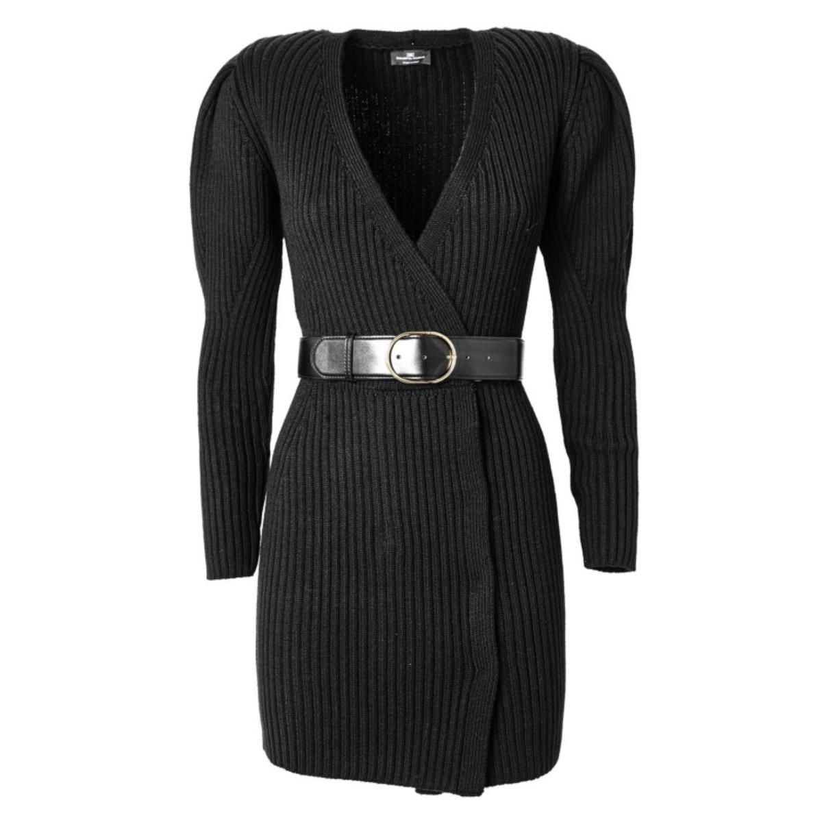 Black Wool Women's Knit Dress