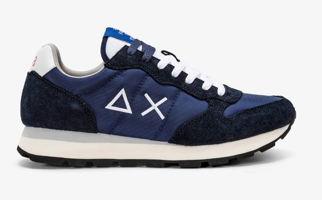 Blue Leather Men Sneaker