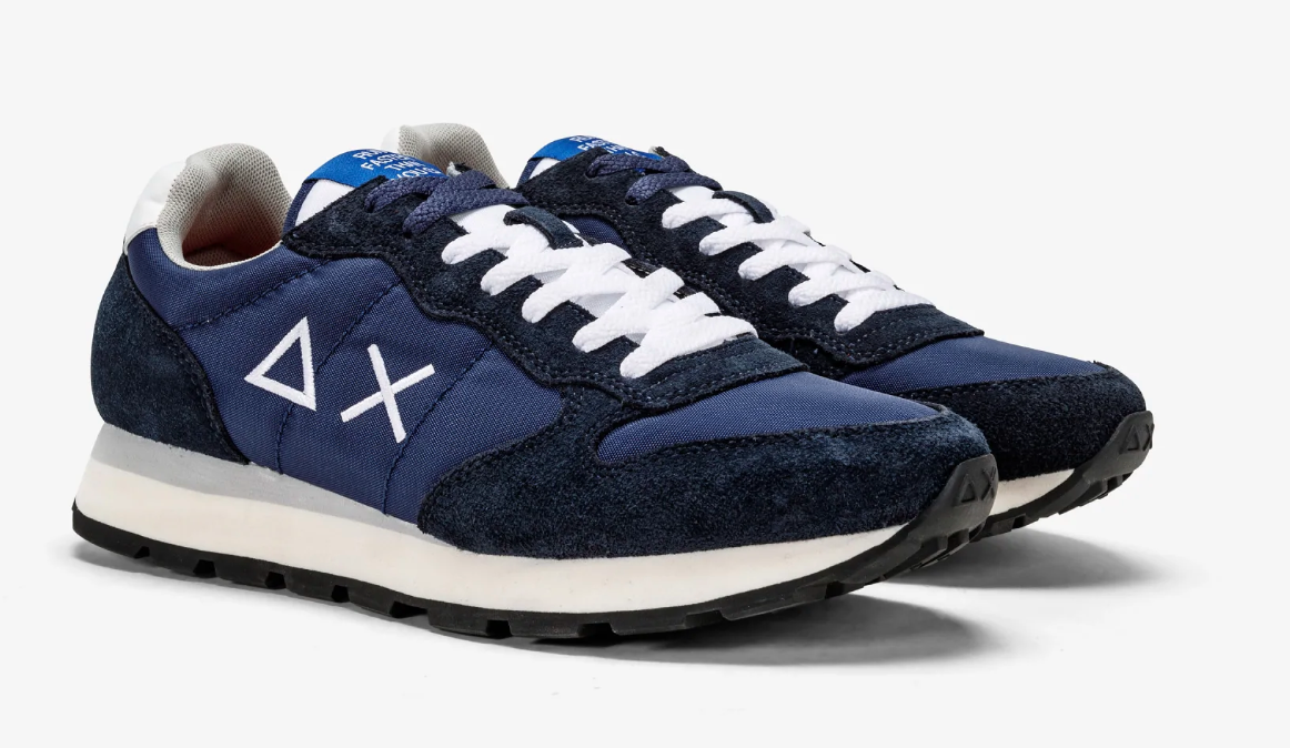 Blue Leather Men Sneaker