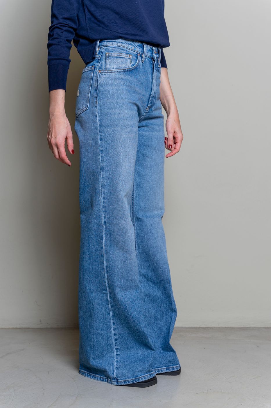 Blue Cotton Women Jeans