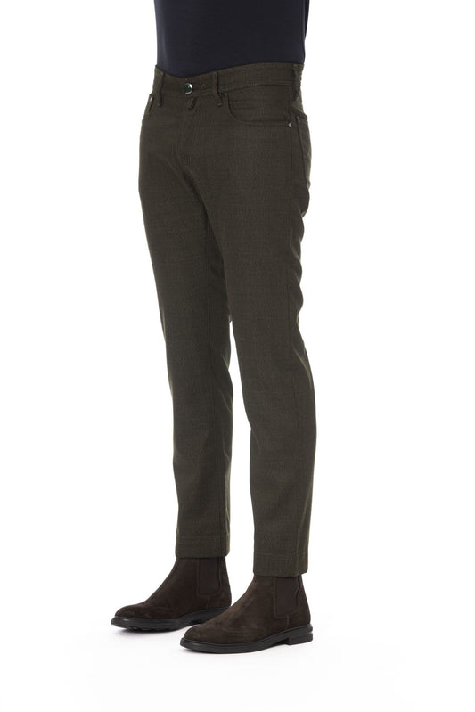 Green Wool Men Jeans