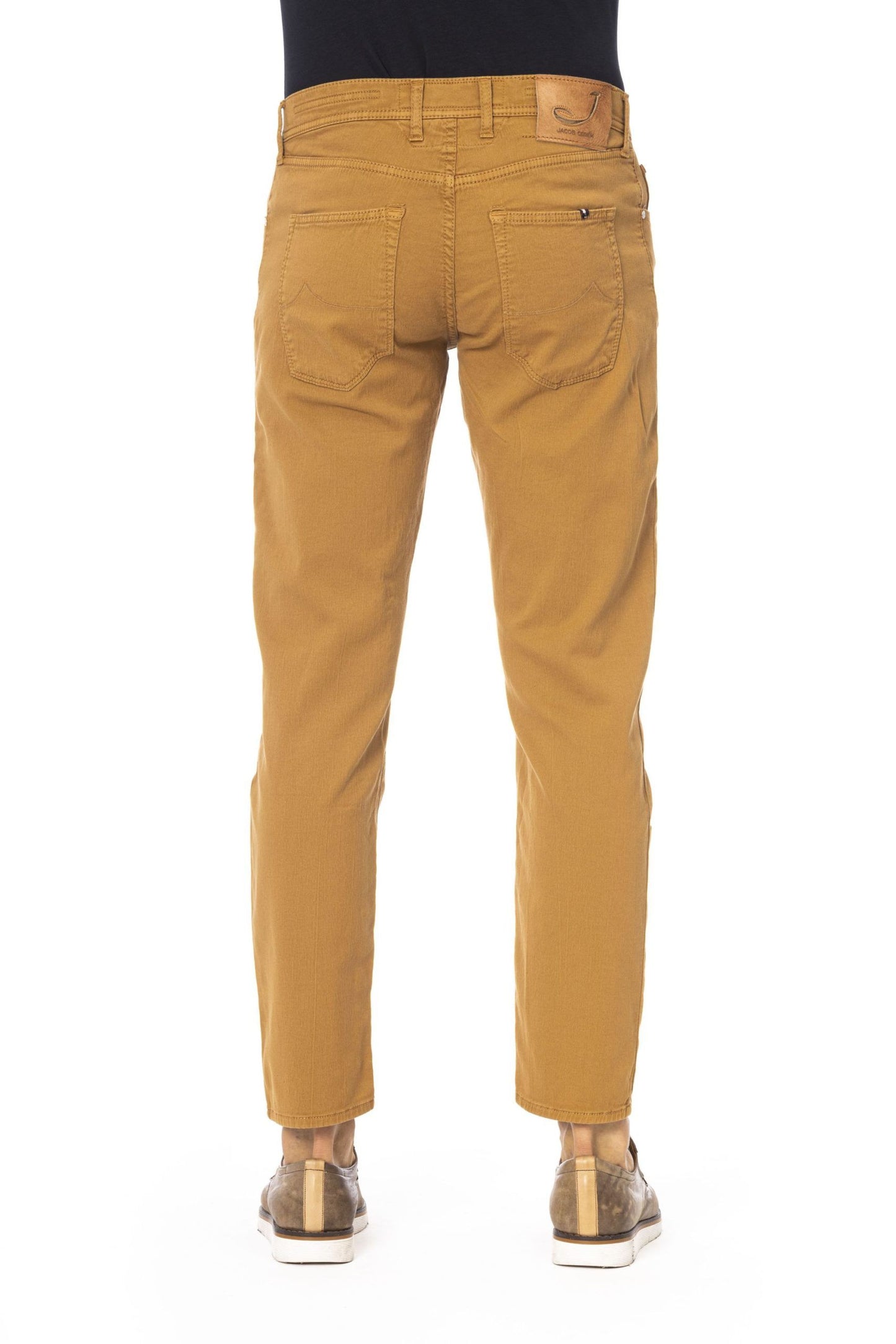Beige Cotton Men Jean
