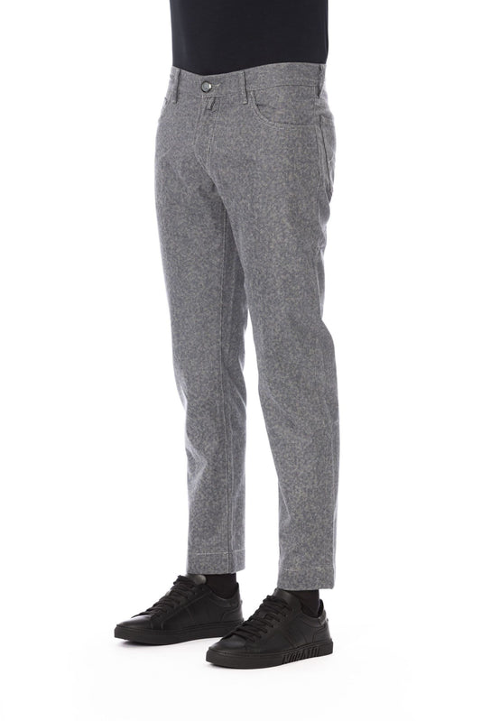 Gray Wool Men Pants