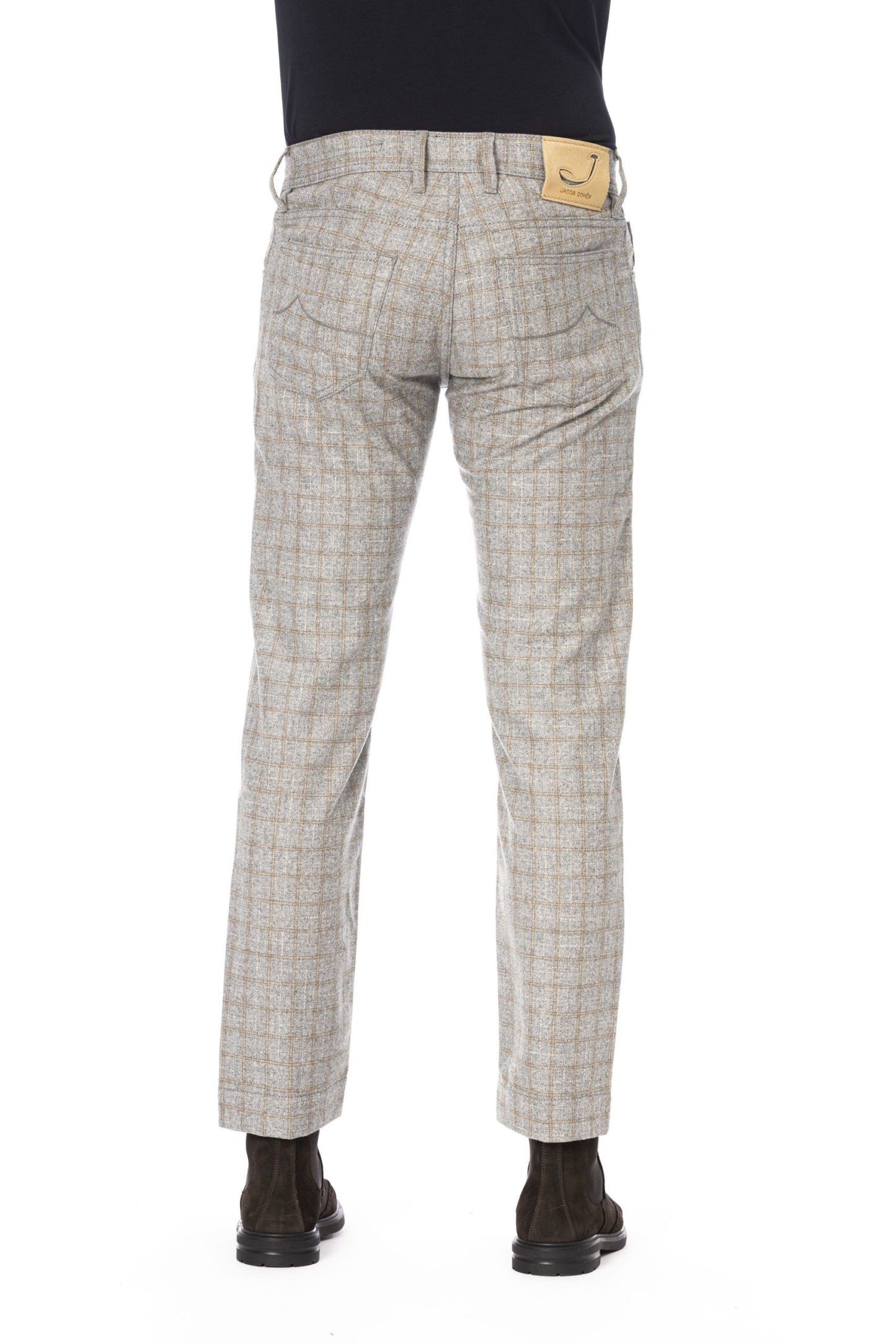 Gray Wool Men Trouser