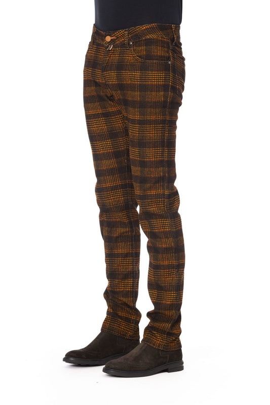 Orange Cotton Men's Jeans