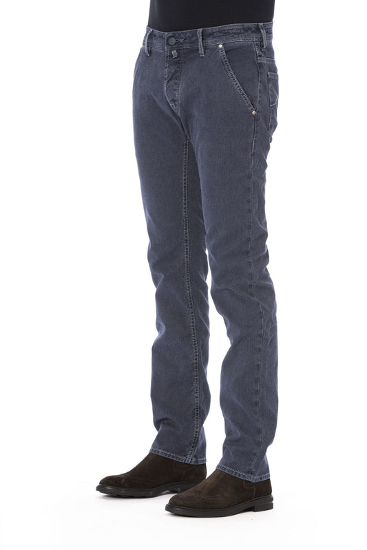 Gray Cotton Men Jean