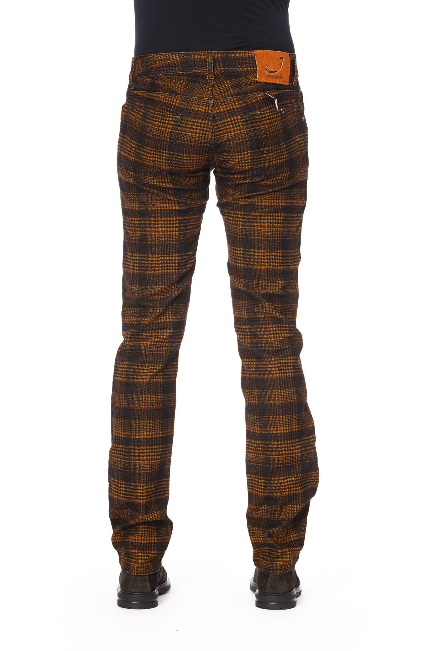 Orange Cotton Men's Jeans
