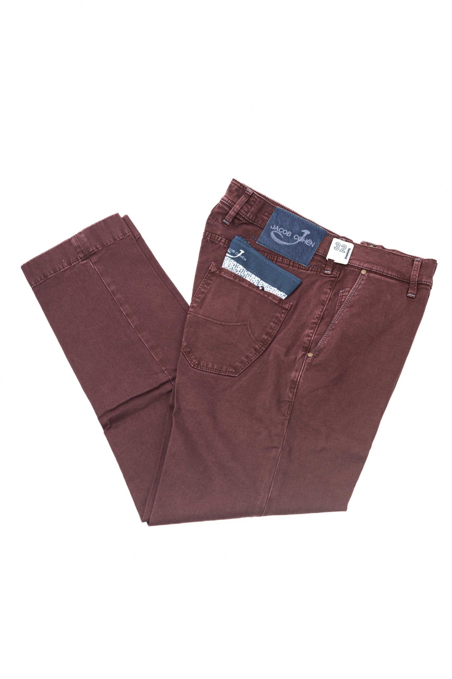 Burgundy Cotton Men Chino Jeans