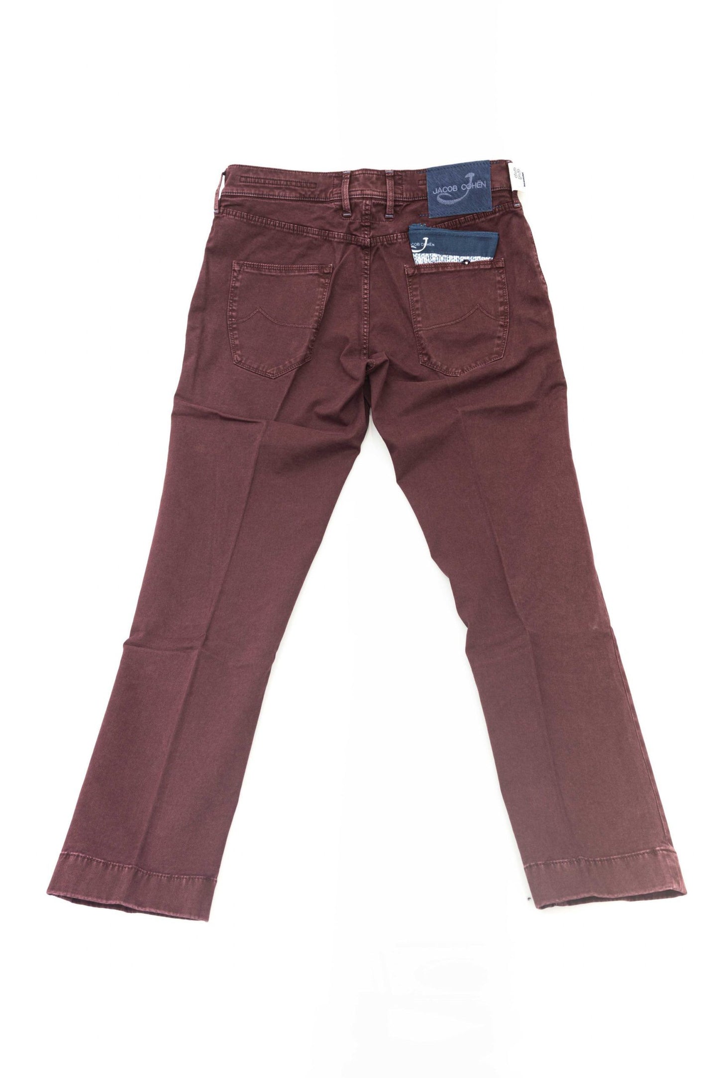 Burgundy Cotton Men Chino Jeans