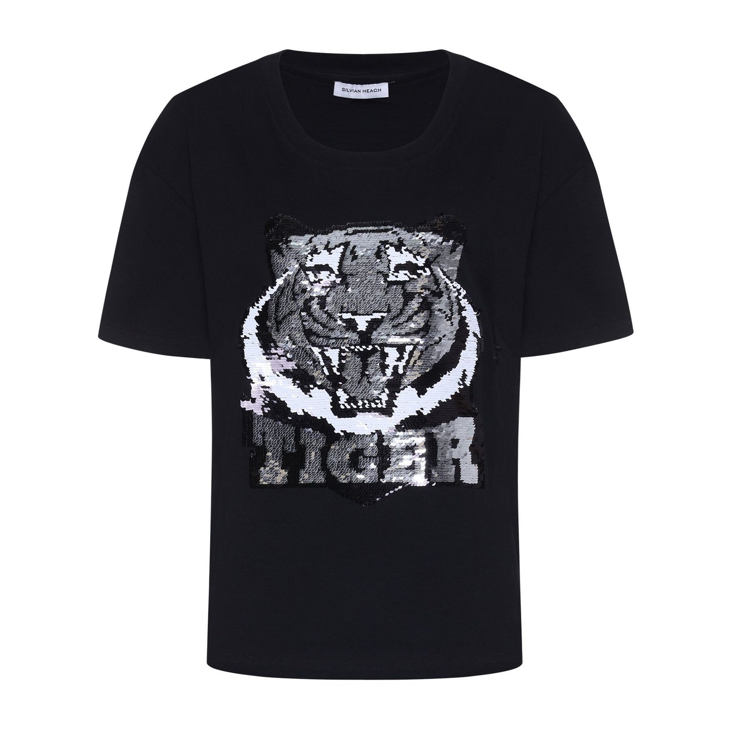 Black Cotton Women T-Shirt