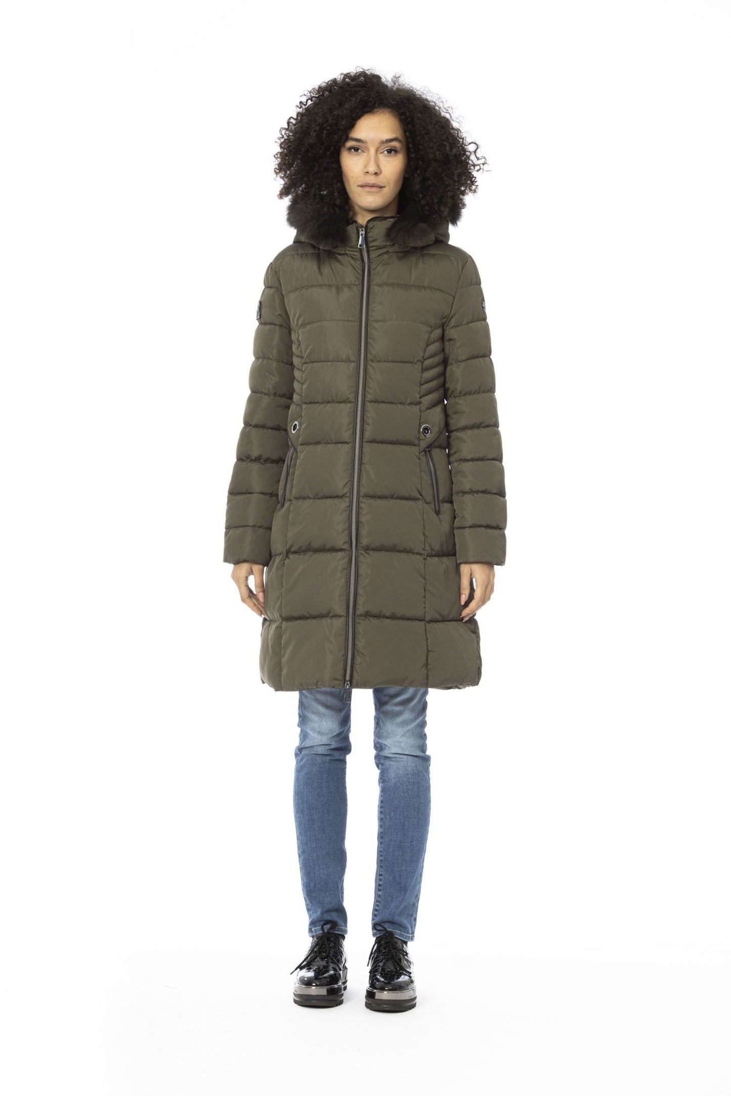 Beige Polyester Women Jacket