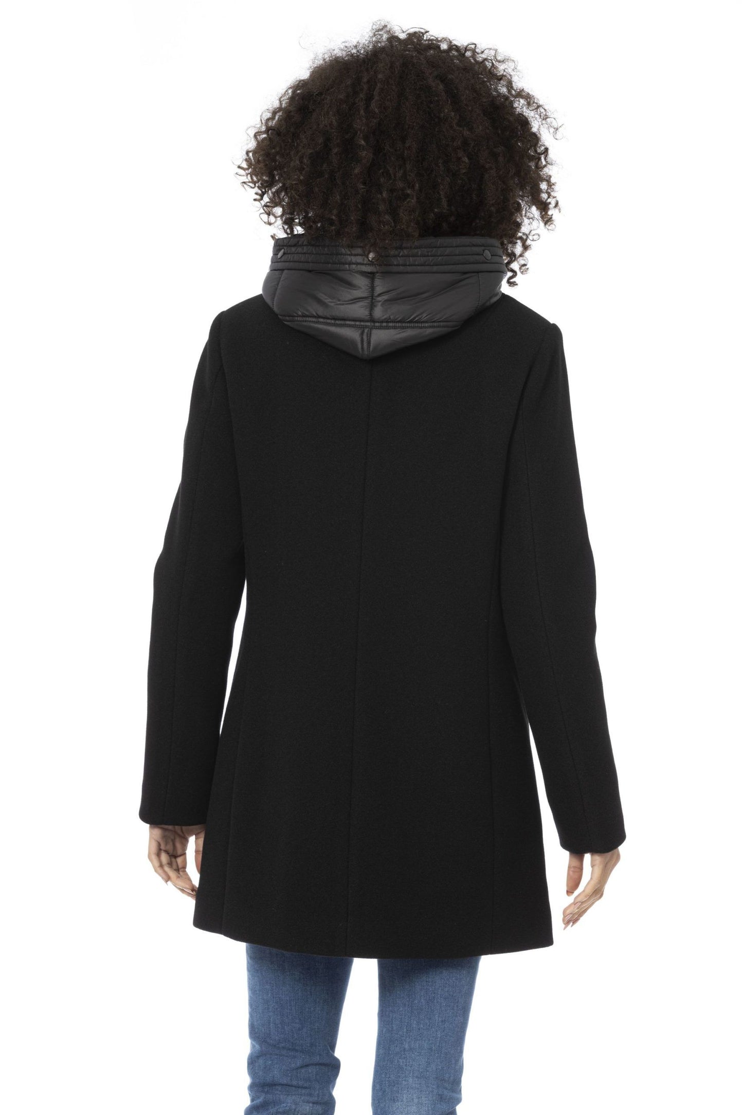 Black Polyester Women Parka