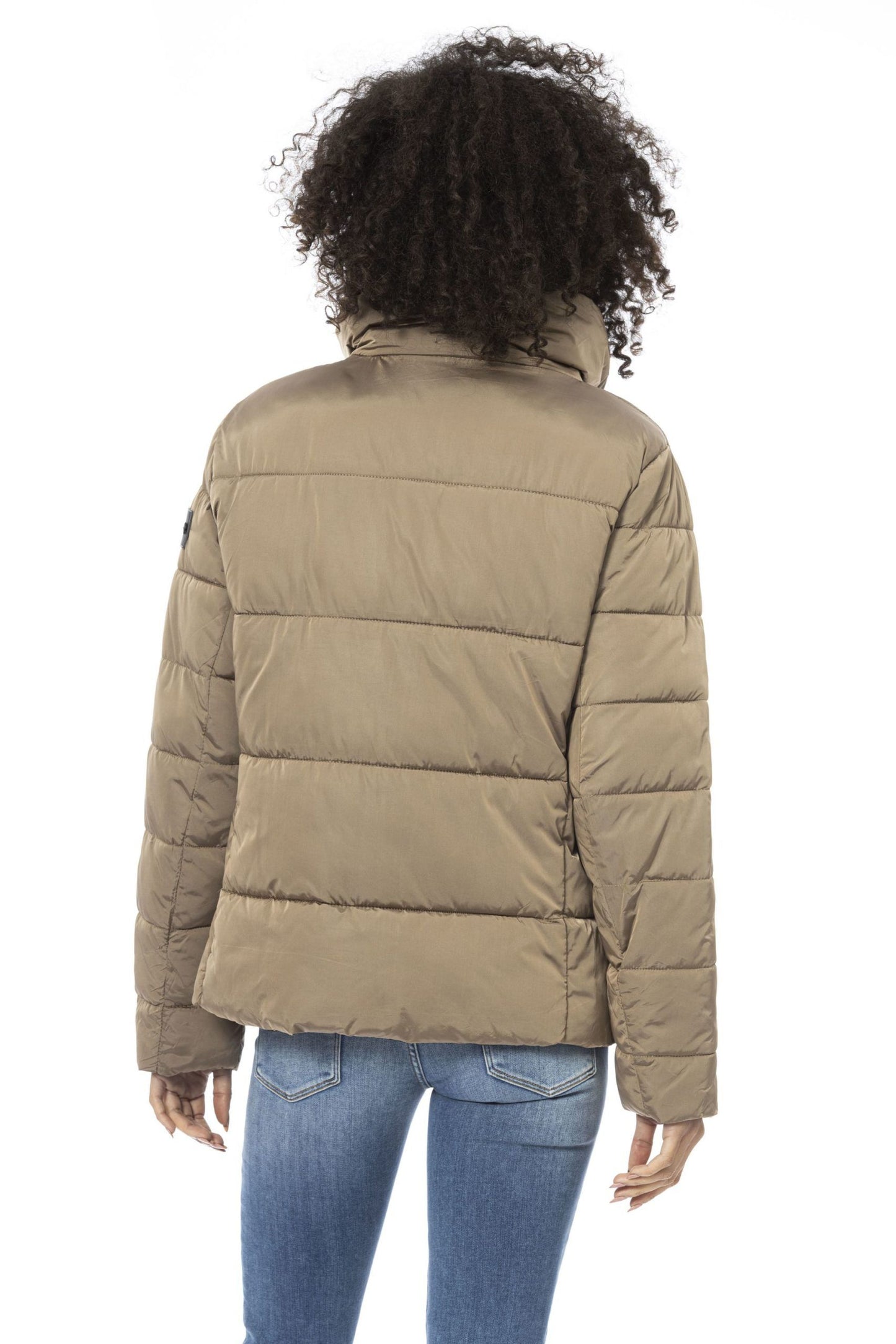 Beige Polyester Women Jacket