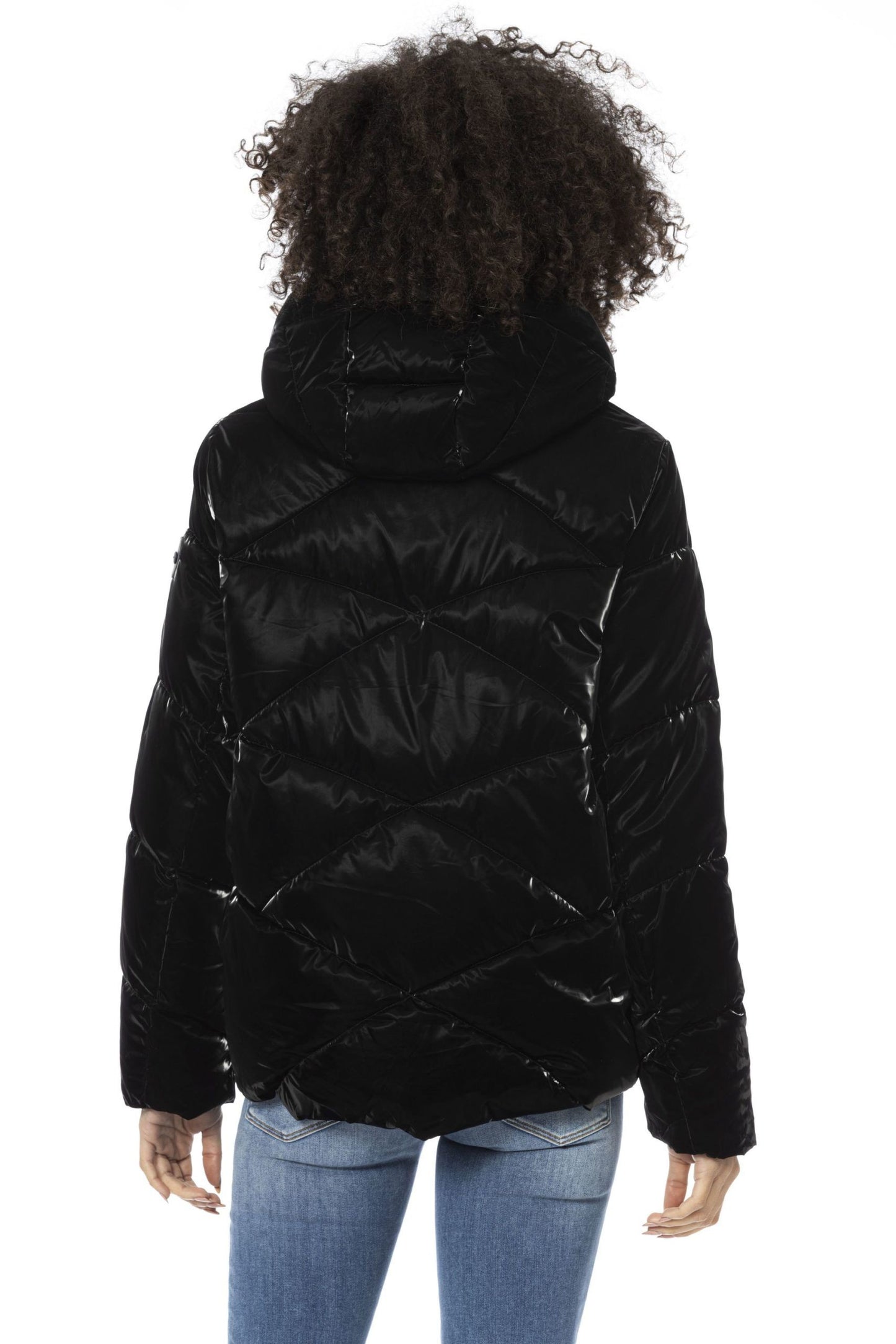Black Polyester Women Jacket
