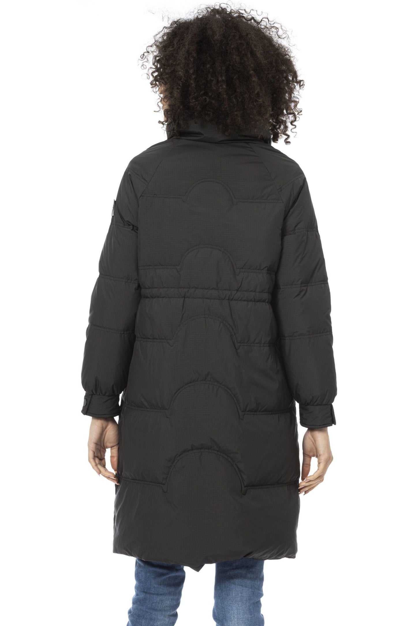 Black Polyester Women Jacket