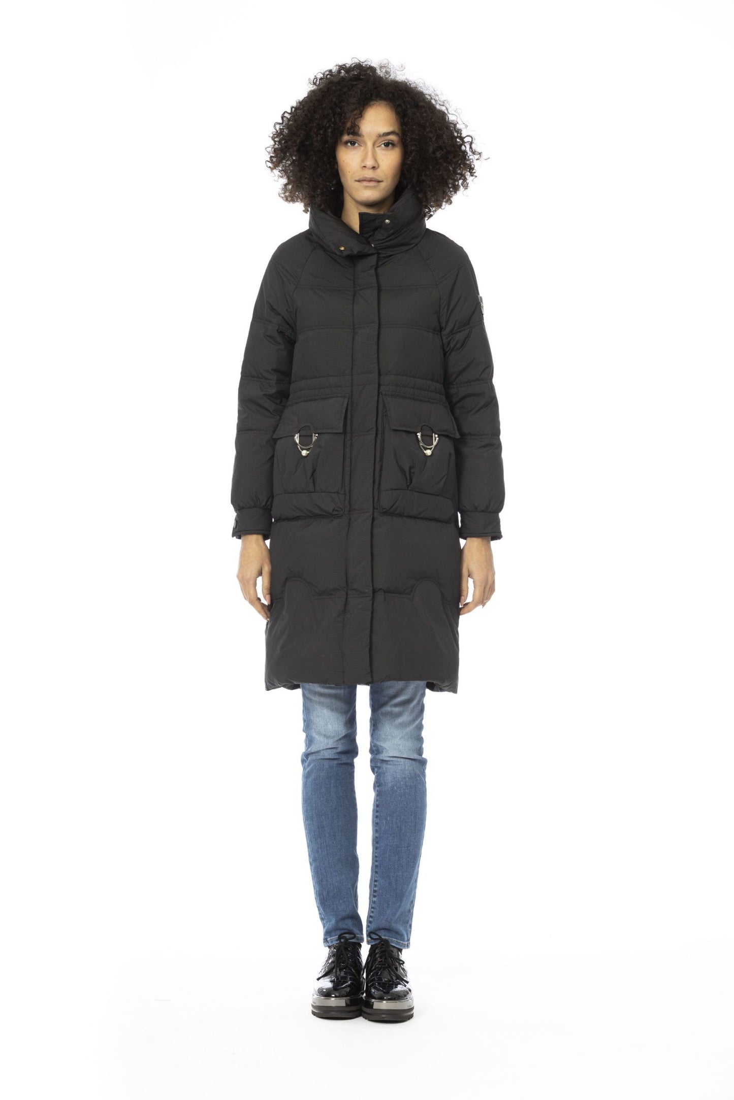 Black Polyester Women Jacket