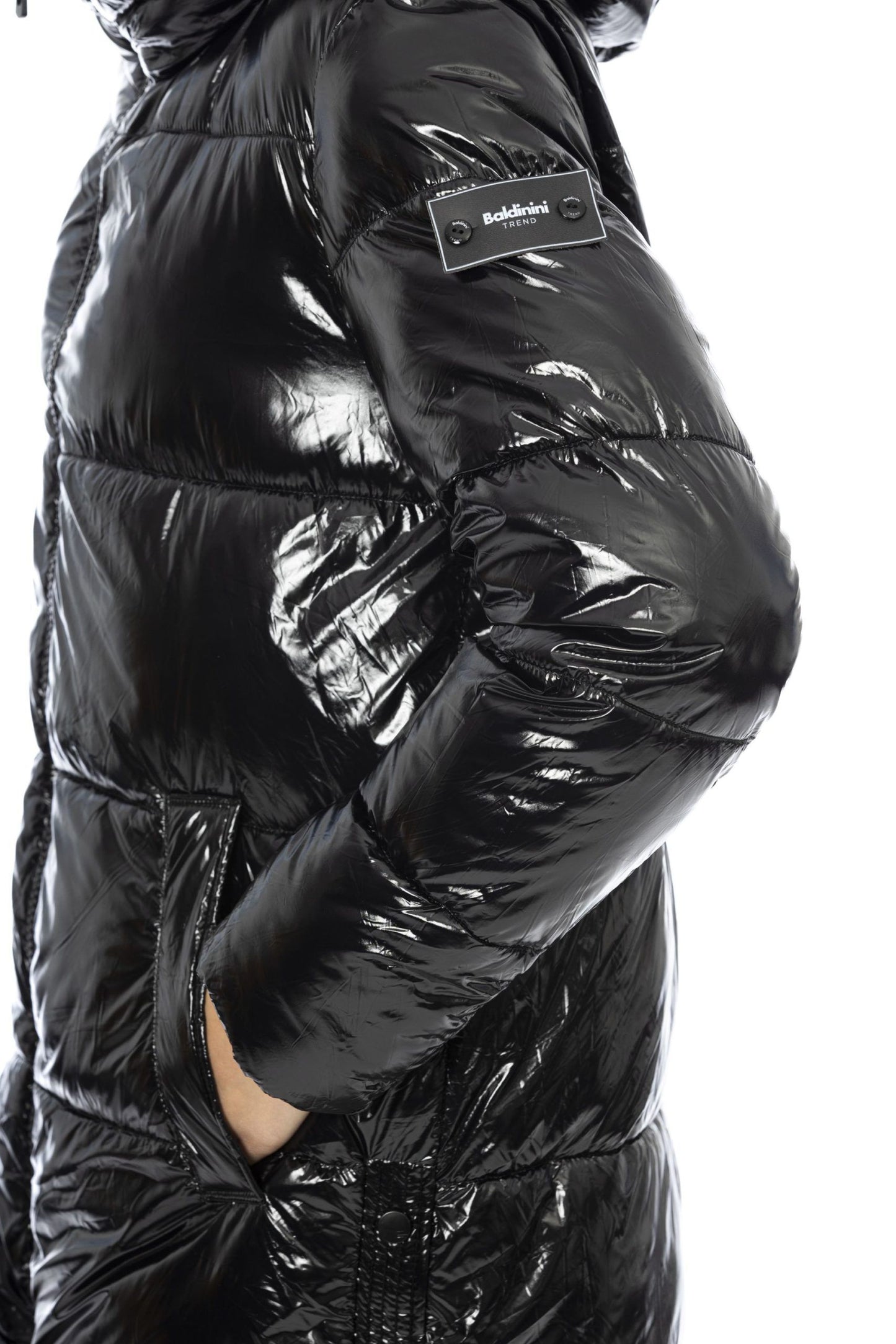 Black Polyester Women Jacket