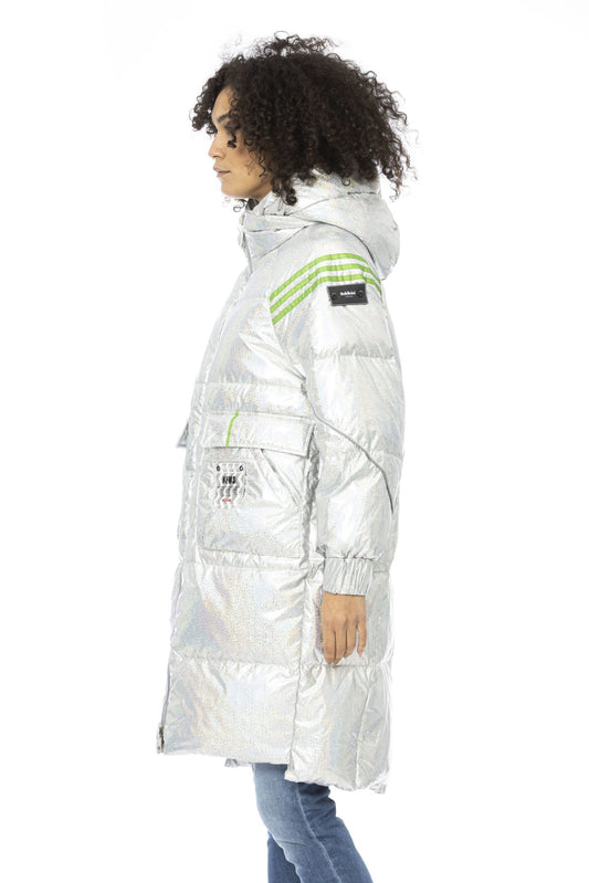 Silver Polyester Women Jacket