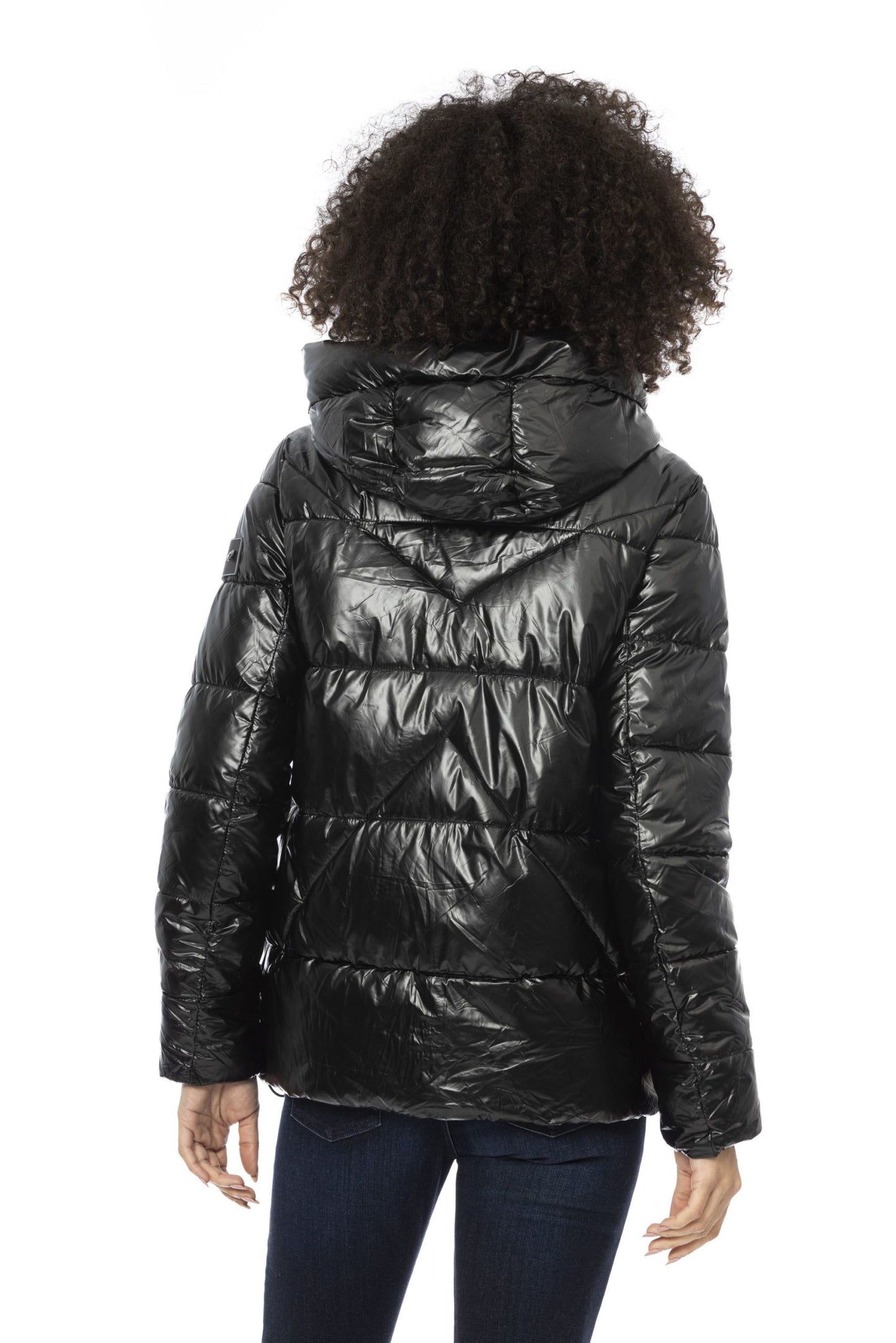 Black Polyester Women Jacket