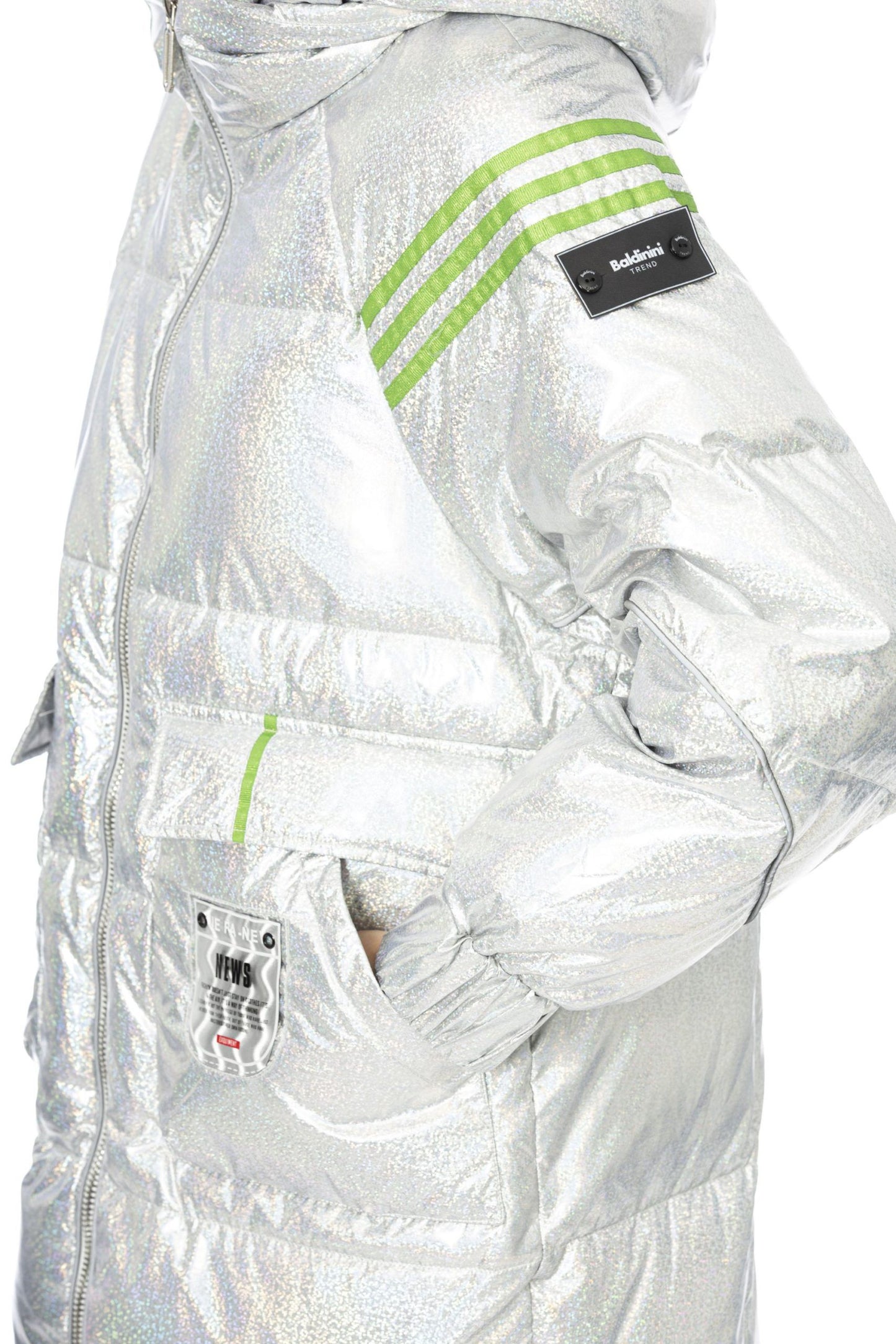 Silver Polyester Women Jacket