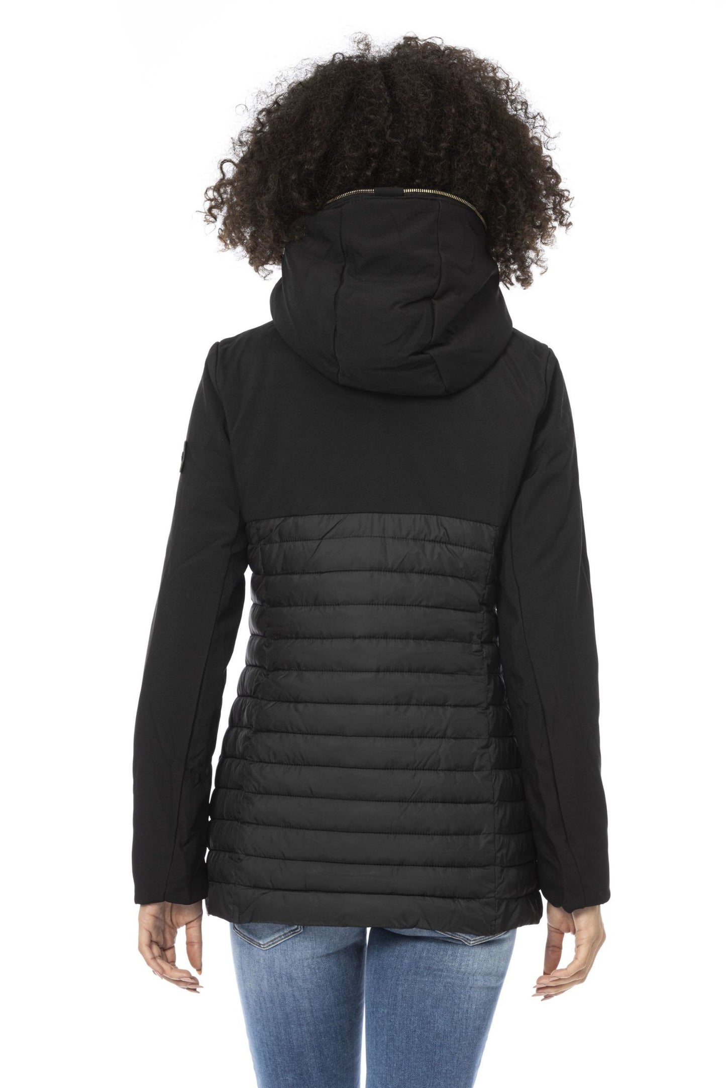Black Polyester Women Jacket