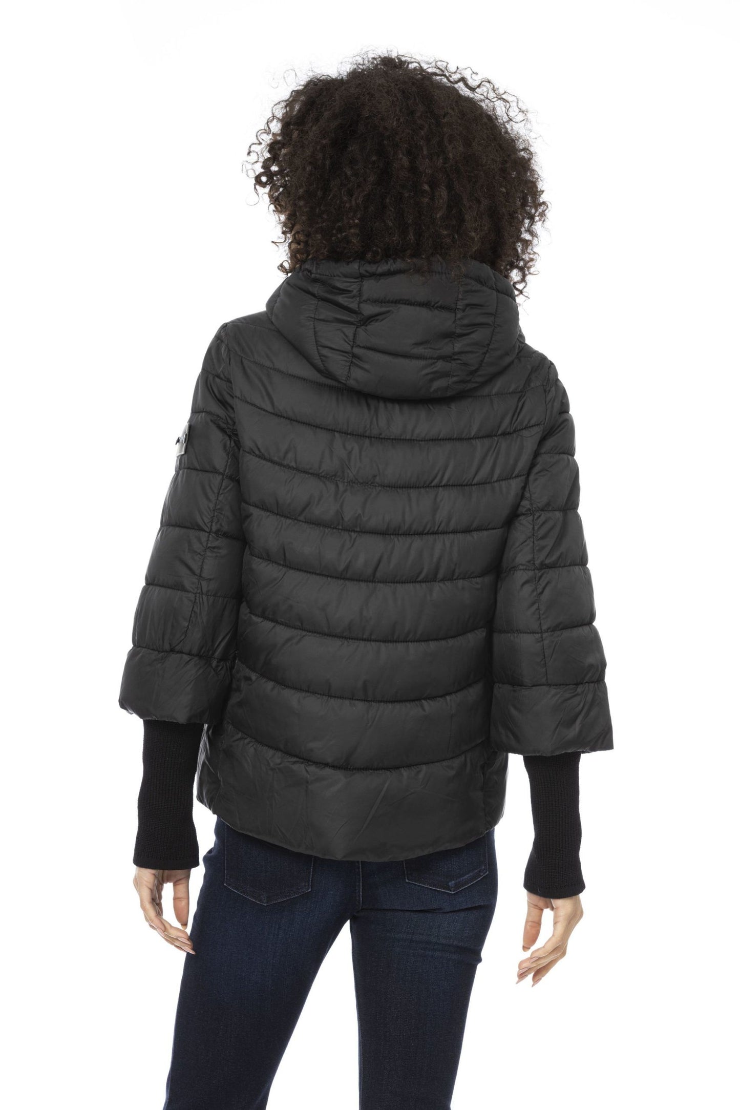 Black Polyester Women Jacket