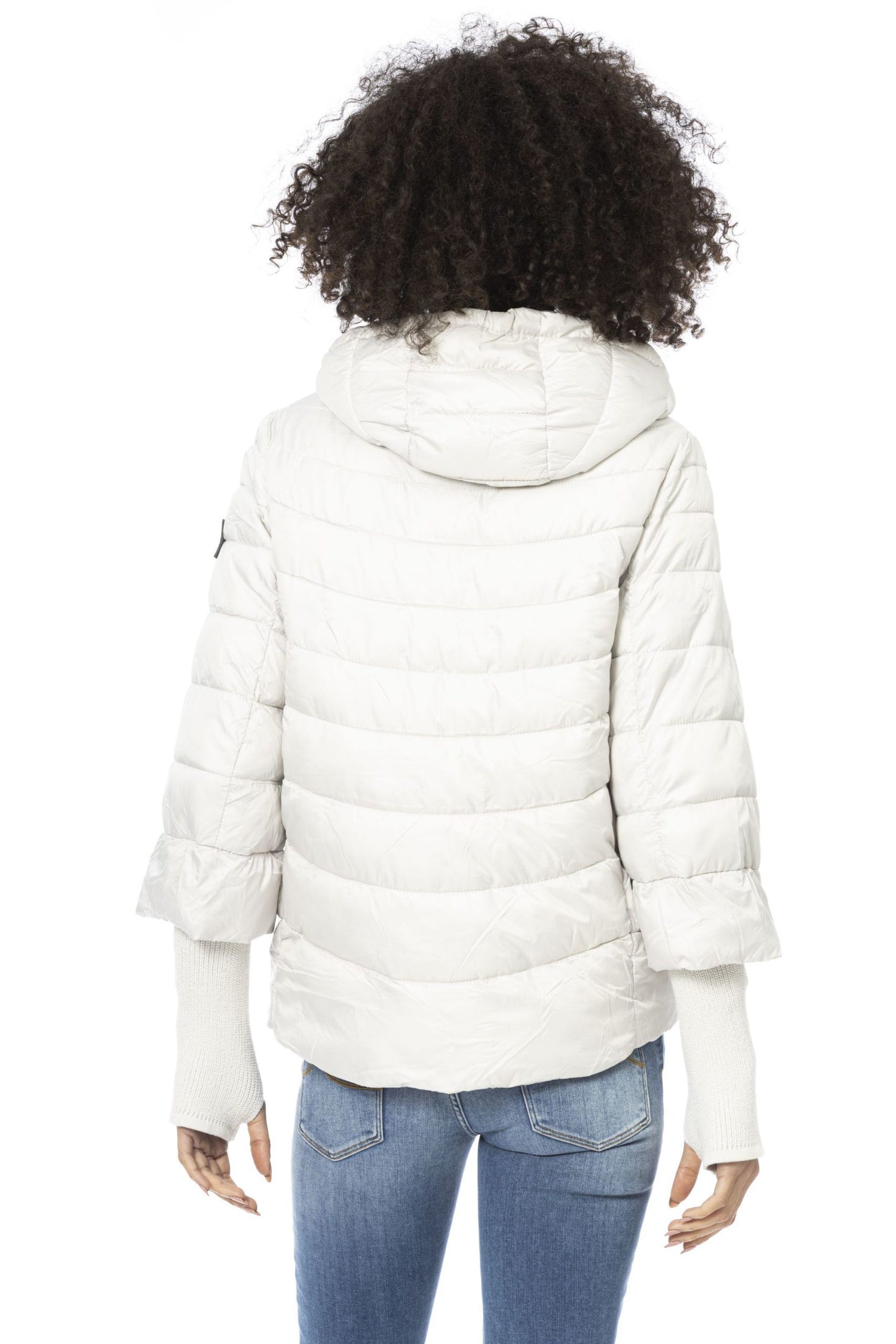 White Polyester Women Jacket