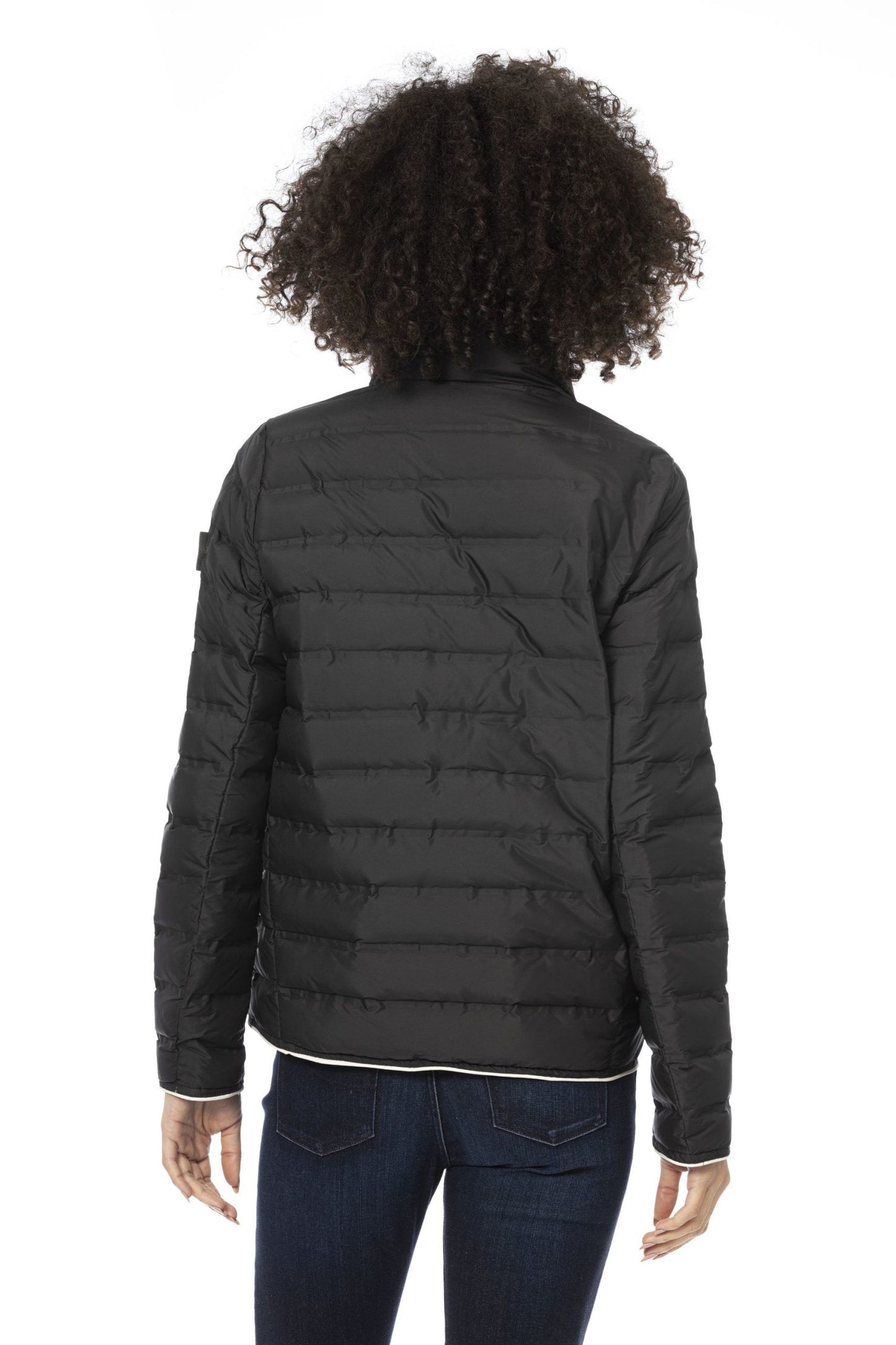 Black Polyester Women Jacket