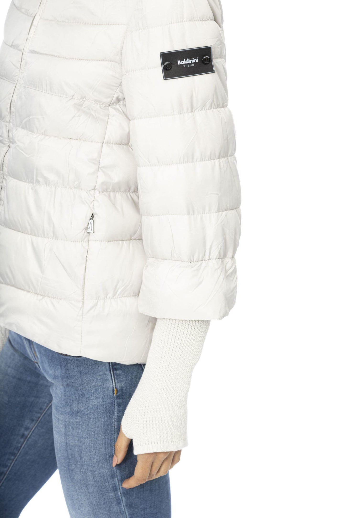 White Polyester Women Jacket