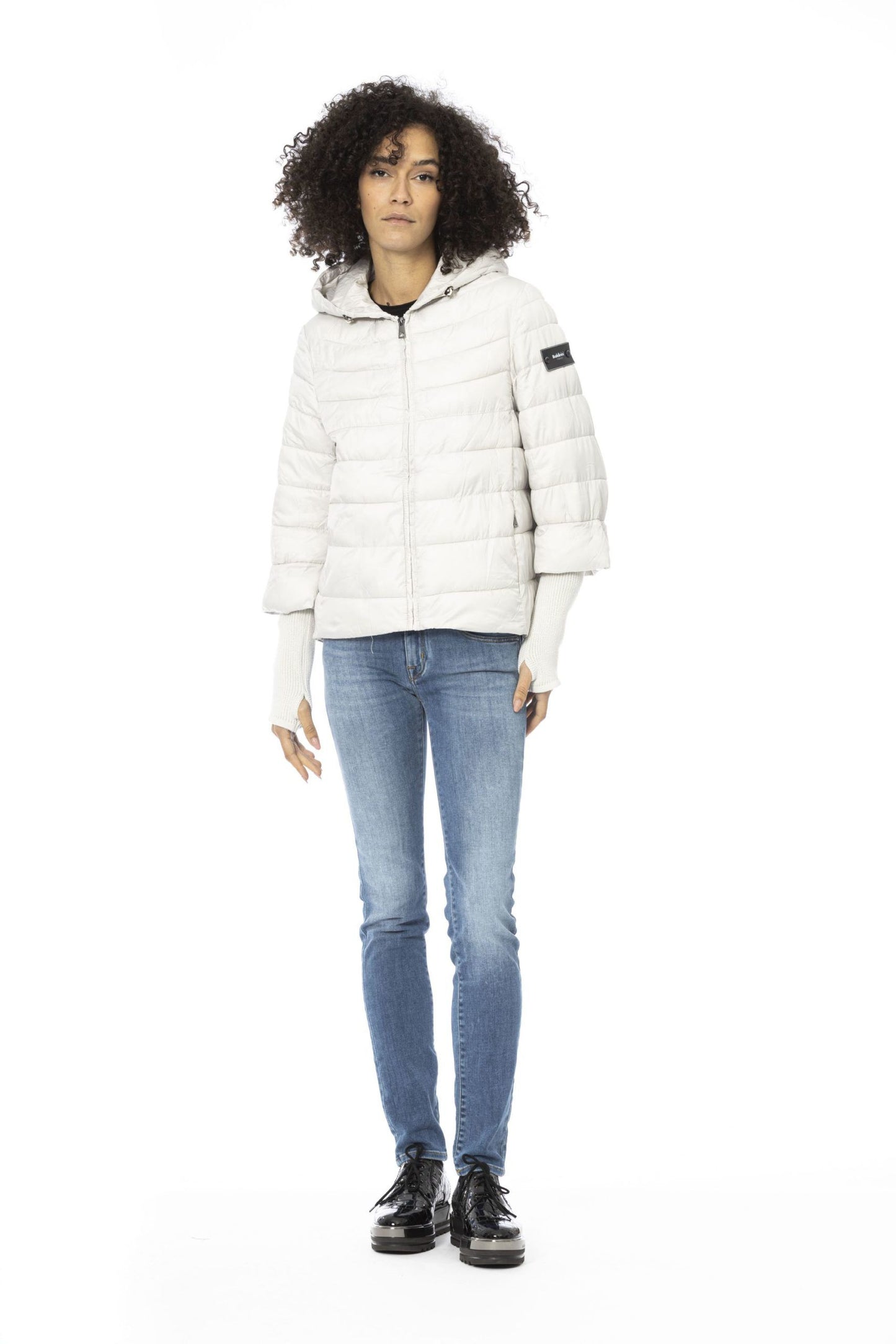 White Polyester Women Jacket