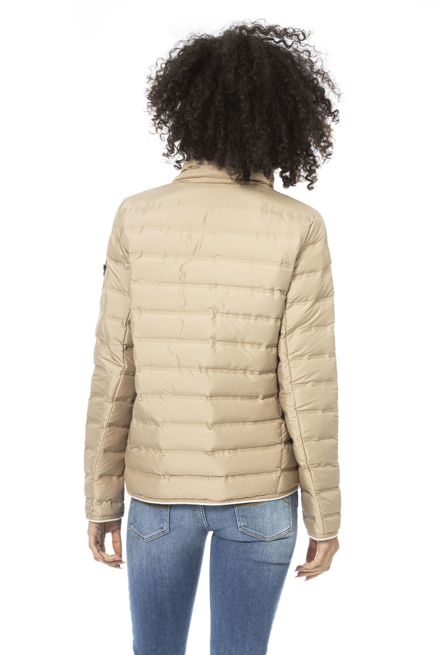 Beige Polyester Women Jacket