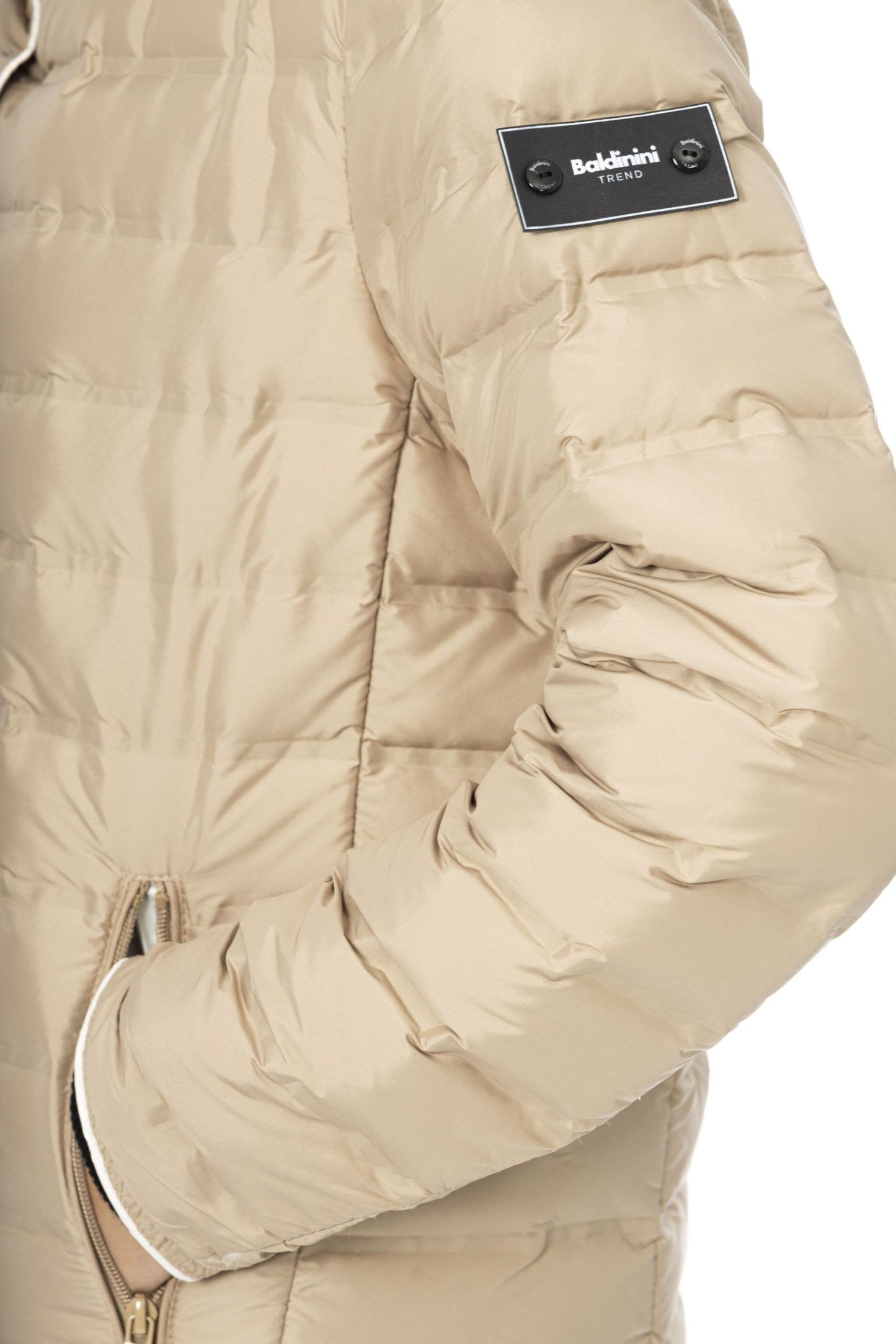 Beige Polyester Women Jacket