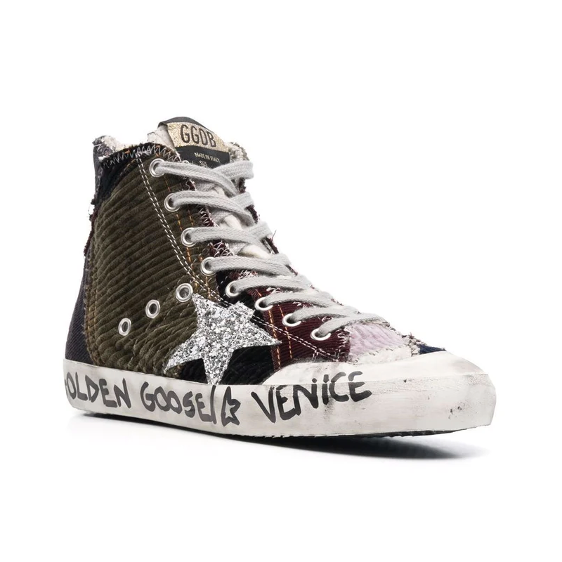Multicolor Leather Men High-Top Sneaker