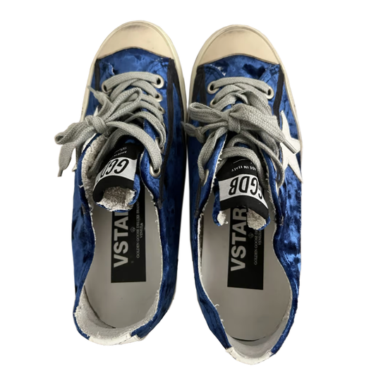 Blue Leather Men Sneaker