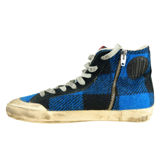 Blue Leather Women Sneaker