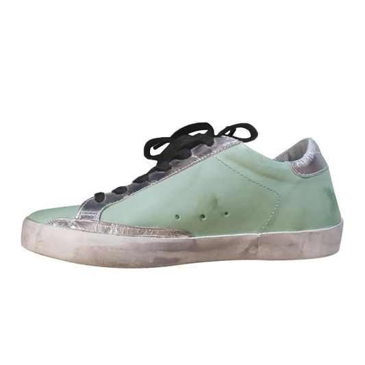 Green Leather Women Sneaker