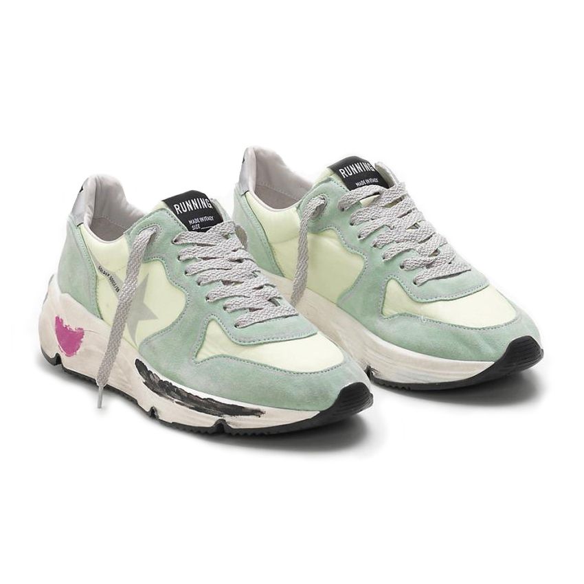 Green Leather Women High-Top Sneaker