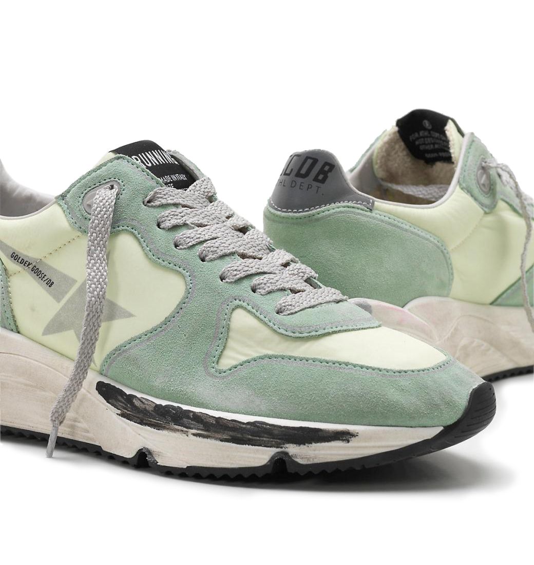 Green Leather Women High-Top Sneaker