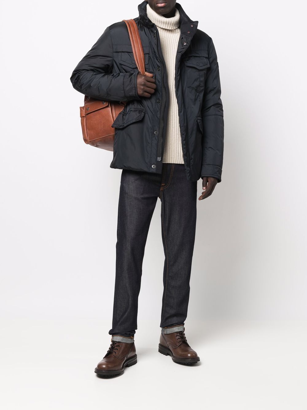 Black Nylon Men Jacket